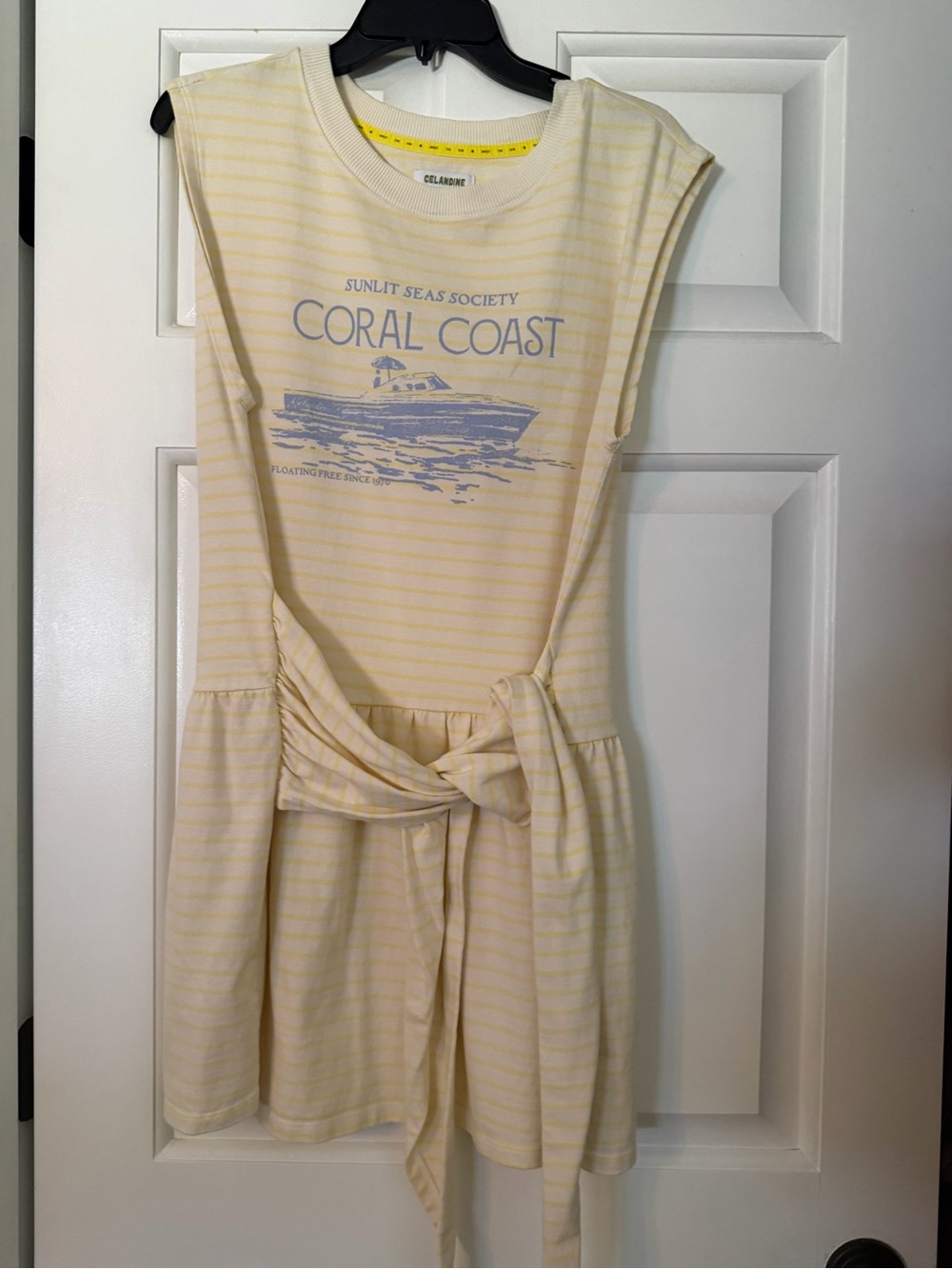 Coral Coast Yellow Striped Tie-Waist Casual Dress